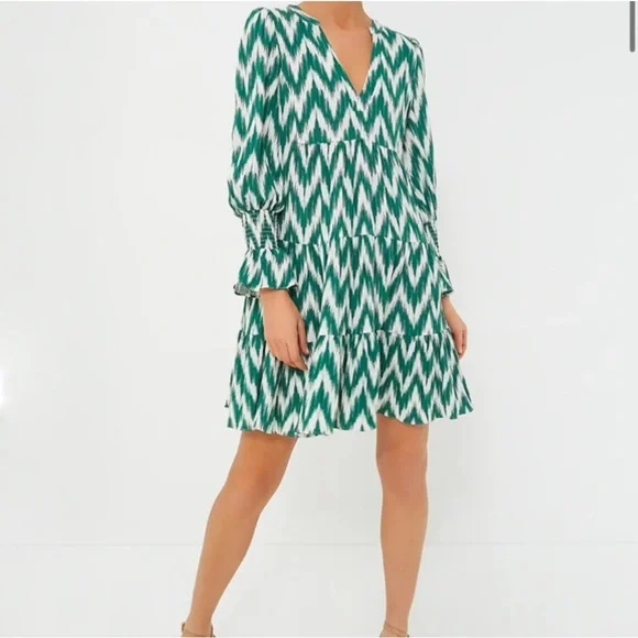 Pomander Place Green Ikat Kenzo Dress - Picture 1 of 6